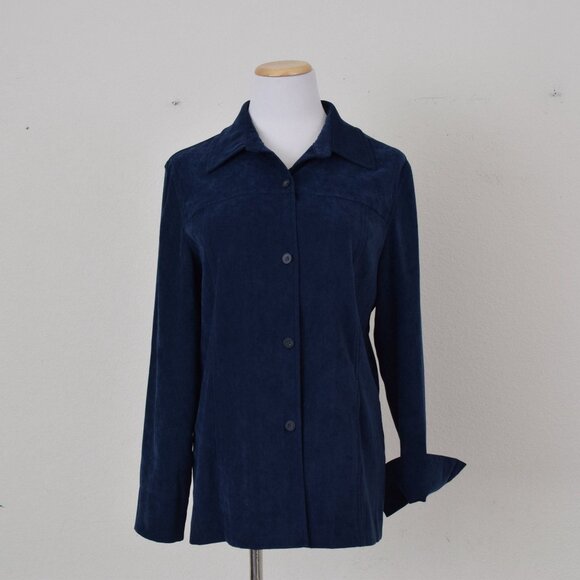 Vintage 90s Blue Polyester/Spandex Shirt size‎ 10 - Picture 10 of 10